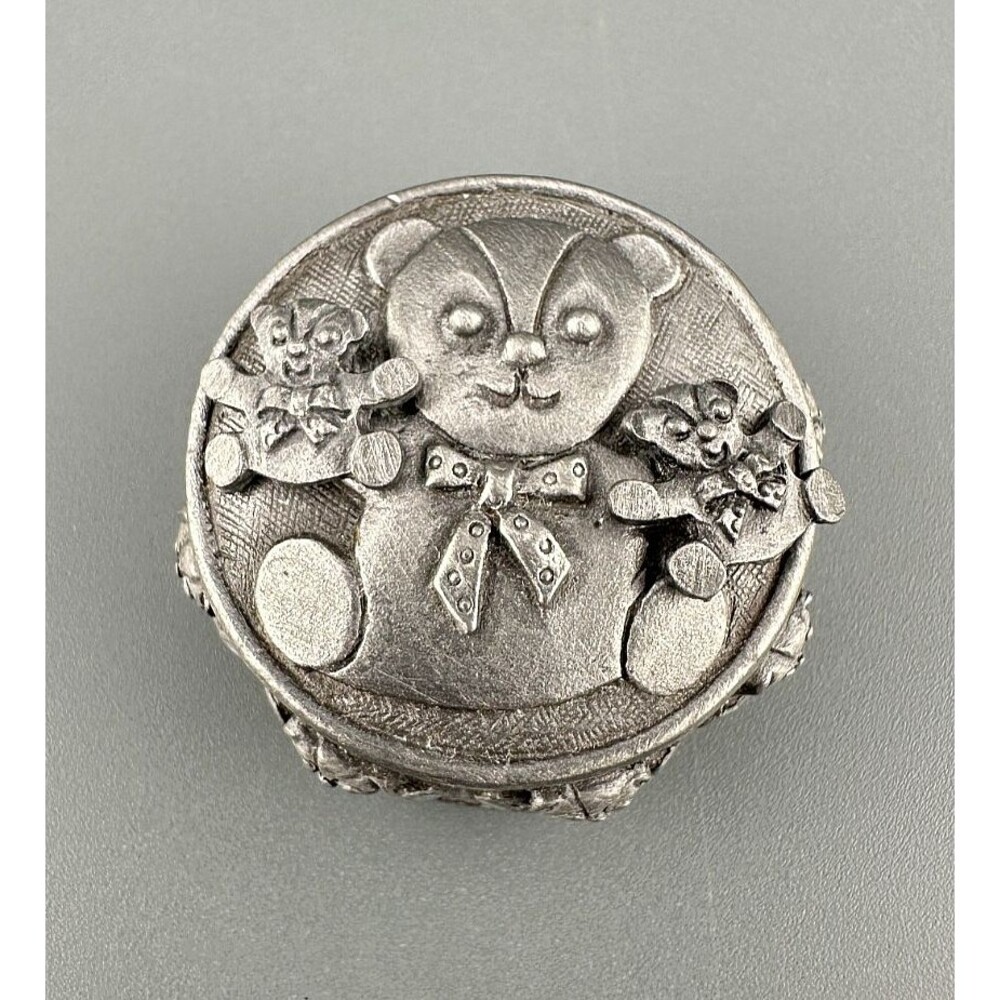 Vintage Torino Teddy Bear Jewelry Gift Set Brooch Necklace Earrings Keepsake Box